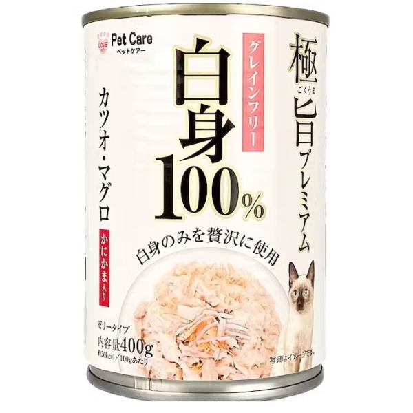 極旨プレミアム缶 ゼリータイプ カツオ・マグロ かにかま ４００ｇ