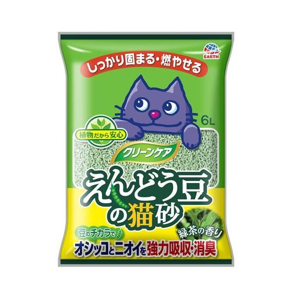 アース・ペット クリーンケア えんどう豆の猫砂 緑茶の香り ６Ｌ