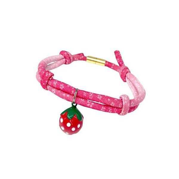 アース・ペット　ねこモテ ソフト丸紐マグネットバックル付 アクセサリー首輪 いちごみるくマグネットバックル採用で事故から守る軽いのでつけているストレス軽減角がない形状で毛切れ防止---対象---成猫用適応体重：5kgまで---材質---ポリ...