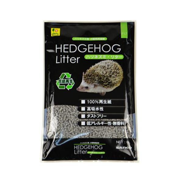 三晃商会　ハリネズミリター ６Ｌハリネズミ等の小動物用床材です。再生可能な新聞紙などの古紙原料を１００％使用しています。密度の高い紙繊維がオシッコなどの水分を素早く吸収し、トイレ臭いを軽減します。固まる成分や化学物質無添加、無香料なので環境...