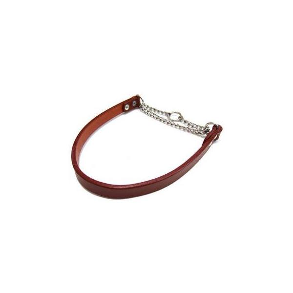 岡野製作所　レザーチョーク #50 ブラウンステンレスと天然皮革を使ったハーフチョークです。---対象---中型犬---材質---ステンレス・天然皮革---サイズ---首回り：約37〜47cm・リニューアルに伴い、商品パッケージ・内容が変更...