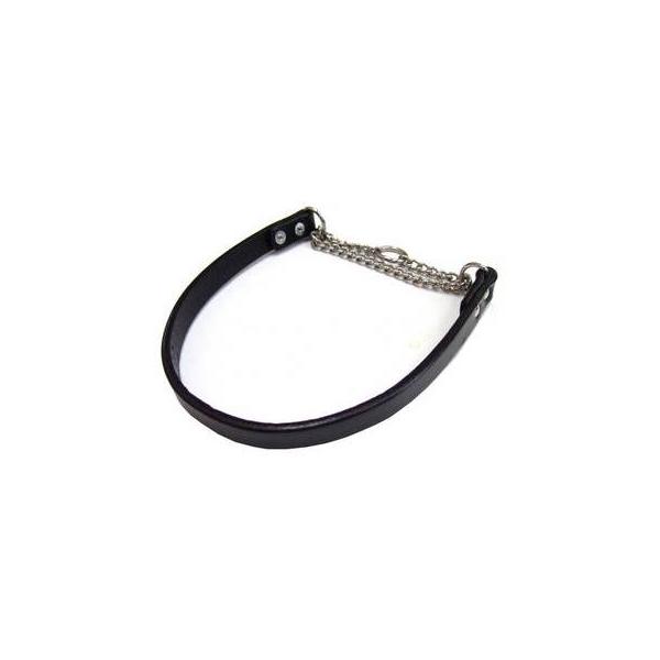 岡野製作所　レザーチョーク #40 ブラックステンレスと天然皮革を使ったハーフチョーク。---対象---小型犬---材質---ステンレス・天然皮革---サイズ---首回り：約30〜38cm・リニューアルに伴い、商品パッケージ・内容が変更とな...