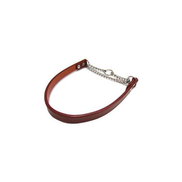 岡野製作所　レザーチョーク #40 ブラウンステンレスと天然皮革を使ったハーフチョーク。---対象---小型犬---材質---ステンレス・天然皮革---サイズ---首回り：約30〜38cm・リニューアルに伴い、商品パッケージ・内容が変更とな...