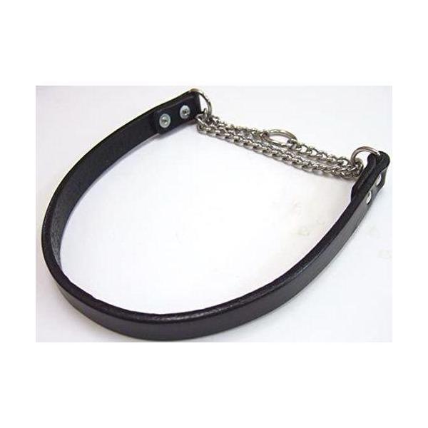 岡野製作所　レザーチョーク #45 ブラックステンレスと天然皮革を使ったハーフチョーク。---対象---中型犬---材質---ステンレス・天然皮革---サイズ---首回り：約35〜43cm・リニューアルに伴い、商品パッケージ・内容が変更とな...