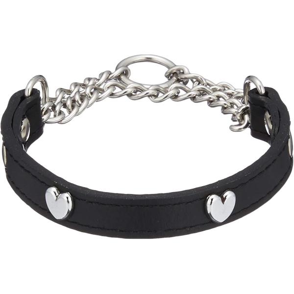 岡野製作所　Ｗレザーチョーク ハート #35 ブラック裏面にも牛表皮を使用したシンプルでおしゃれな首輪。職人の手で1本1本作られた逸品です。---対象---小型犬---材質---天然皮革---サイズ---首回り：約26〜33cm・リニューア...