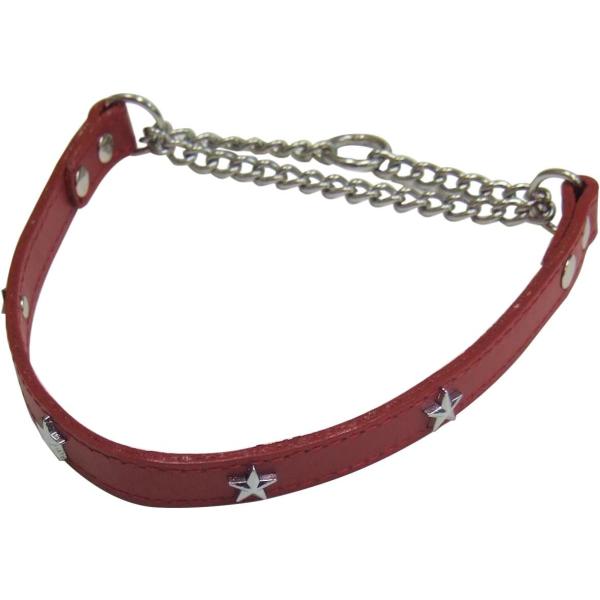 岡野製作所　Ｗレザーチョーク スター #35 レッド裏面にも牛表皮を使用したシンプルでおしゃれな首輪。職人の手で1本1本作られた逸品です。---対象---小型犬---材質---天然皮革---サイズ---首回り：約26〜33cm・リニューアル...