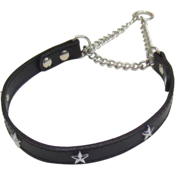 岡野製作所　Ｗレザーチョーク スター #35 ブラック裏面にも牛表皮を使用したシンプルでおしゃれな首輪。職人の手で1本1本作られた逸品です。---対象---小型犬---材質---天然皮革---サイズ---首回り：約26〜33cm・リニューア...
