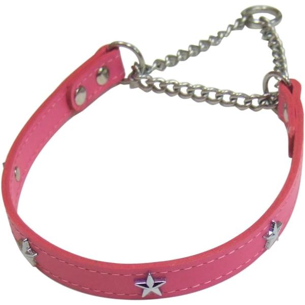 岡野製作所　Ｗレザーチョーク スター #35 ピンク裏面にも牛表皮を使用したシンプルでおしゃれな首輪。職人の手で1本1本作られた逸品です。---対象---小型犬---材質---天然皮革---サイズ---首回り：約26〜33cm・リニューアル...
