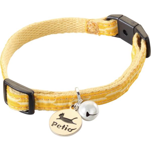 ペティオ　猫小町カラー 矢がすり イエロー和風テイストのおしゃれなネコちゃん専用首輪。力が加わると外れるバックルを使用。反射鈴付。迷子札付。---対象---全猫種---原産国---中国---材質---ポリエステル---サイズ---首周り：１...