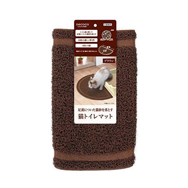 ペティオ necoco 猫トイレマット ブラウン