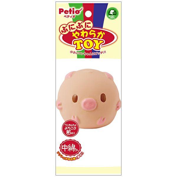 ペティオ　ぷにぷにやわらかTOY ブタお口の小さなワンちゃんにもピッタリサイズのラテックストイ。中綿入りでソフトな噛み心地。人気のボール型で遊びやしつけにも最適。ワンちゃんがよろこぶ笛付き。---対象---超小型犬〜小型犬---原産国---...
