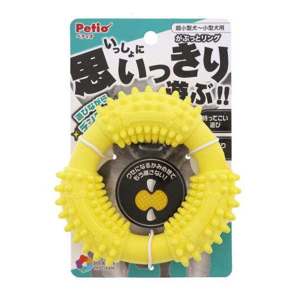 ペティオ　ヘルスプログラム がぶっとリング運動不足なペットの興味を誘う玩具！遊びながらデンタル習慣。柔らかくて噛みごたえがいい、クセになるかみ心地でもう離さない！軽く柔らかいので室内でも遊びやすい。---対象---超小型犬〜小型犬---原産...