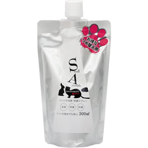 B-blast　ペットの消臭・除菌スプレー 小動物専用 詰替用 ３００ｍｌ植物由来成分でできており、ペットが舐めても安心な消臭スプレーの詰め替え用です。柿渋エキス、グレープフルーツシードエキス、植物性アマノールの３種が主成分です。新発想「共...