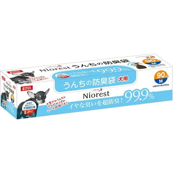 マルカン　ニオレスト うんちの防臭袋Ｍ ９０枚入中が見えにくい７層構造の特殊フィルムで臭いを閉じ込める防臭袋です。結びやすいソフトな袋です。シーツや猫砂の処理にもおすすめです。---対象---犬、猫など---原産国---中国---材質---...