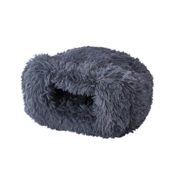 ペティオ　乗れてもぐれる ふわふわドームベッド レギュラー ダークチャコールAWZ潜ると中は包み込まれて心地よい、上に乗るとよりやわらかで気持ちいい、ペットの習性に基づいたドームタイプのベッド。潜り込む犬・猫の習性は、身を守るために狭くて暗...