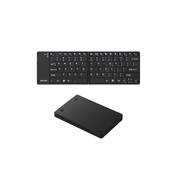 iBUFFALO Bluetooth3.0対応 折りたたみキーボード ケース ブラック 【PlayStation4,PS4 動作確認済】 BSKBB15BK