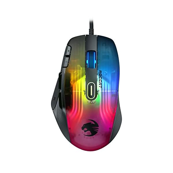 ROCCAT ゲーミングマウス Kone XP 有線 ブラック/黒 光学式/19K/オプティカルスイッチ/多ボタン/104g/4D Wheel/PTFE/RGB/Reflex/MMO ドイツデザイン