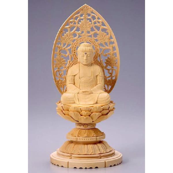仏像　白木　座釈迦如来　木彫　仏壇 仏像 座釈迦 釈迦如来 桧 ヒノキ 白木 丸台座 2寸 : 仏壇仏具の