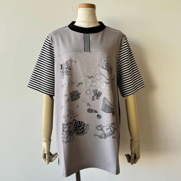 【30％OFF SALE】アルベロベロ(Alberobello)オレボレブラ海の旅ボヤージュシリーズ カットソーチュニック（グレー×クロ）【2026 SUMMER COLLECTION】送料無料