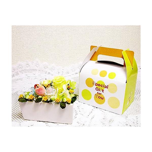 プリザーブドフラワー ケーキ幸せの黄色　バラ ばら 薔薇　誕生日の花 ギフト プレゼント ブリザード 贈り物 クリスマス プレゼント お歳暮