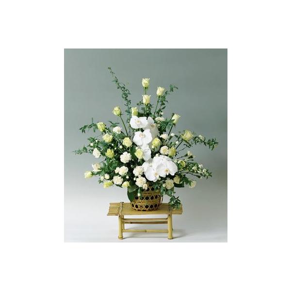 仏花　お供え花　造花　白薔薇　アレンジ 仏花お供え花造花白薔薇アレンジ