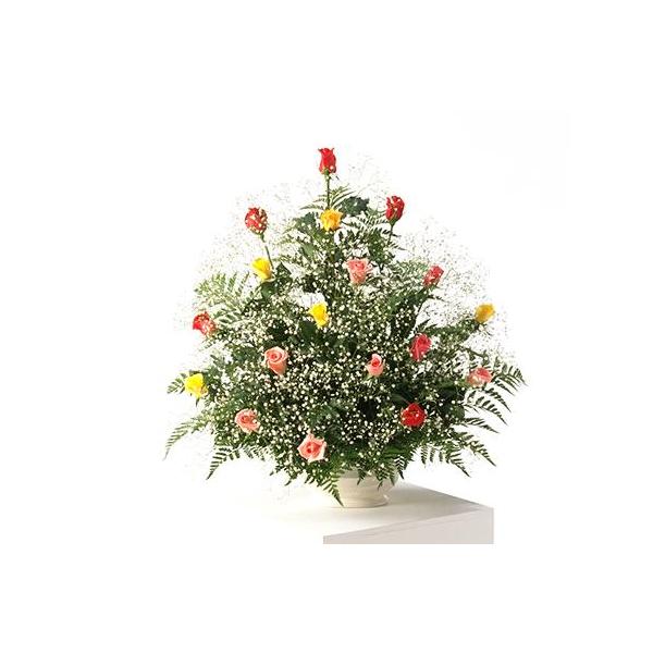 誕生日の花 ミックス バラ かすみ草 アレンジ  バースデー ギフト プレゼント お祝い 贈り物 クリスマス プレゼント お歳暮 爆買