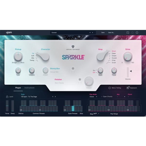 ファンキーなクリーントーンからインディーロックまで！Virtual Guitarist SPARKLE 2は、コードやオクターブ、単音ギターリフのセッションプロ。脚光を浴びずとも、堂々としたプレイで楽曲を支えてくれる真のバンドメンバーです。...