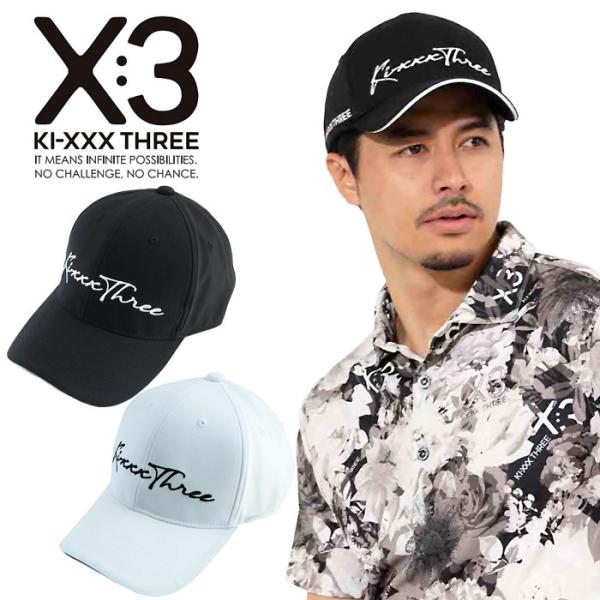 KI-XXX THREE キックスリー 刺繍ロゴ キャップ 2025春夏 帽子