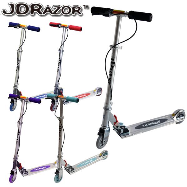 重量 2.8kg本体サイズ L64×W34×H85耐荷重 90kg対象年齢 6歳以上材質 アルミ・スチール（一部ポリウレタン）4インチホイールフレーム　ツヤ有りシルバー前輪ブレーキ付きその他の仕様は『JD BUG MS-101A』と同じです。