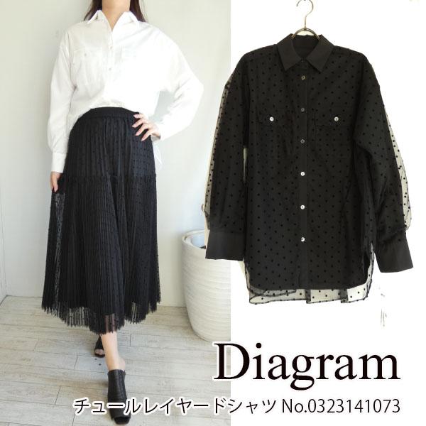 40％OFF!!,SALE セール 0323141073,Diagram,チュールレイヤードシャツ 