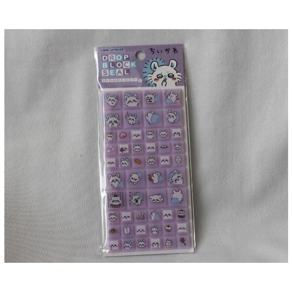 ちいかわ　ドロップフロックシール　ももんが　タイルシール　紫　カミオ　228301