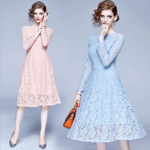 ブランドグッズ 長袖 袖あり 花柄 総レース 水色 大人可愛い 予約 ワンピース レディース フォーマル ピンク ドレスワンピース Aiuqf278 S 3l Md S 値段 安い Followup Agf Escolatopline Com Br