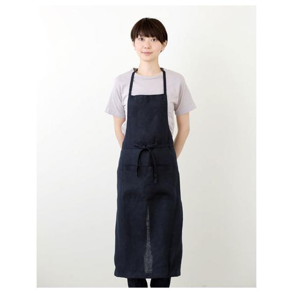 fog linen work（フォグリネンワーク） リネンフルエプロン ネイビー