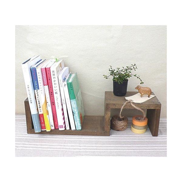 限定セール　アンティーク調　本立て　ブックスタンド 棚付きブックスタンド azi-azi アジアジ アンティーク風 おしゃれ 木製