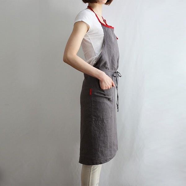 Lino e Lina（リーノエリーナ） フルエプロン ミラ ポワブル レッド