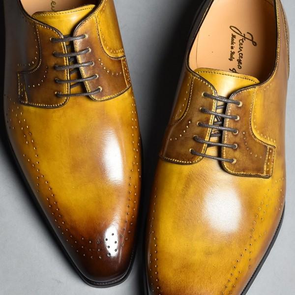 ドレスシューズ メンズ 革靴 本革 靴 紳士靴 プレーントゥ イタリア靴