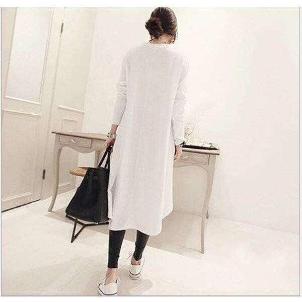 Tシャツワンピース ロング丈tシャツ レディース 長袖 トップス コットン アシンメトリー ロングシャツ ゆったり スリット クリスマスプレゼント Buyee Buyee Japanese Proxy Service Buy From Japan Bot Online