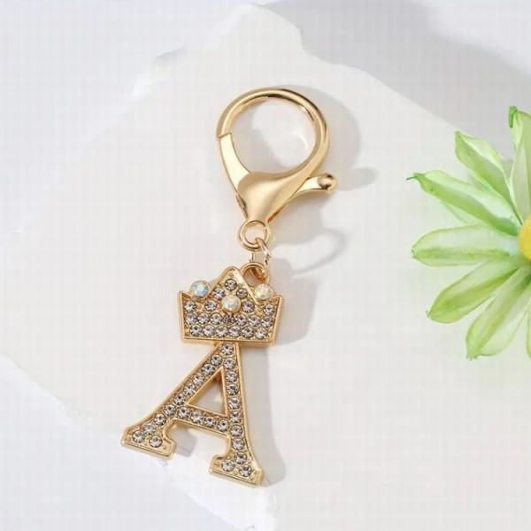 SWAROVSKI（スワロフスキー） イニシャルスワロフスキー風キーホルダー