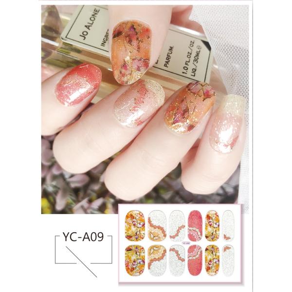 SNSでも大流行 貼るだけジェルネイル8枚SET YC-A09-016