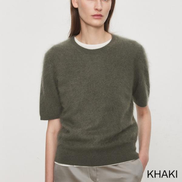 ミンク加工カシミヤ ハーフスリーブニット