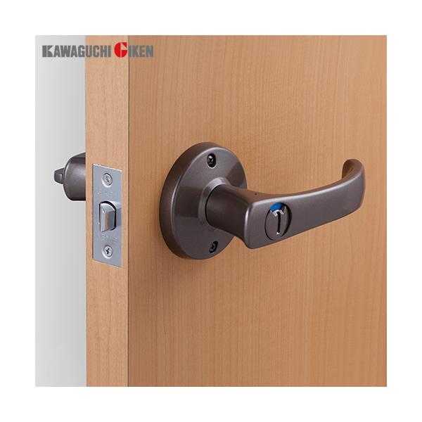 他サイト： 川口技研 取替用レバーハンドル TKレバー 表示錠 (トイレ用) バックセット 60mm 対応ドア厚 26〜42mm ブラウン DT1-4M-MB(60)の商品画像