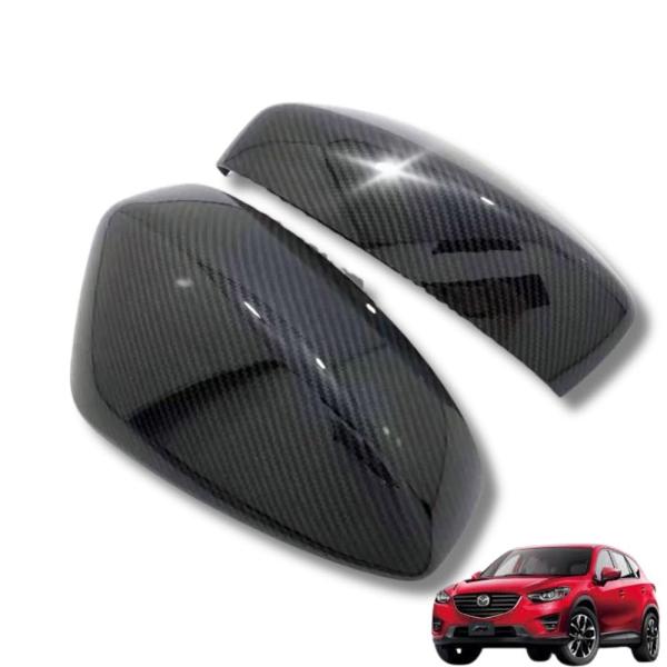 マツダ CX-5 CX5 KF系 CX-8 CX8 KG系 ドアミラーカバー サイドミラーカバー 外装 カーボン調 ブラック 左右2個セット  パーツ