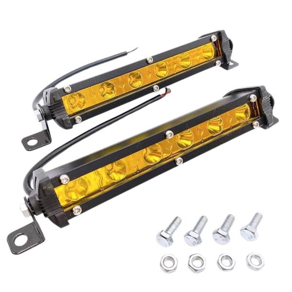 LED 作業灯 フォグランプ 6灯 イエロー ホワイト 防水 防塵 IP67 12V 24V 兼用 角度調整 アルミボディ 左右セット 汎用 社外品