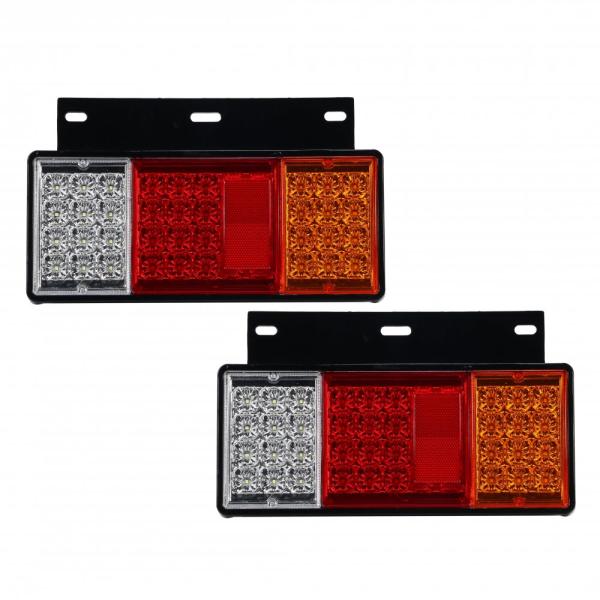 LED トラック テールランプ 88発 左右 2個 セット 汎用 12V 24V 兼用 各種 ウインカー ブレーキ バック ライト リフレクター トレーラー ボート
