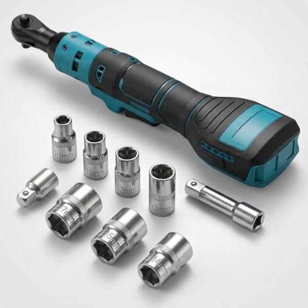 3/8インチ コードレス ラチェットレンチ 電動 ブラシレス 40N?m 300RPM 無段変速 マキタ互換品 18Vバッテリー対応 バッテリー別売 整備 工具