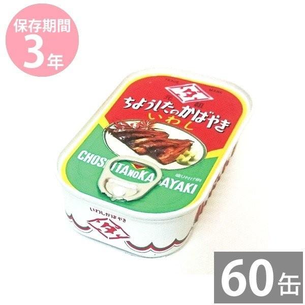 イージーオープン缶 備蓄品 非常食 保存食 缶詰め 長期保存 3年保存 いわし蒲焼き100g 60缶 ちょうしたのかばやき 田原缶詰株式会社