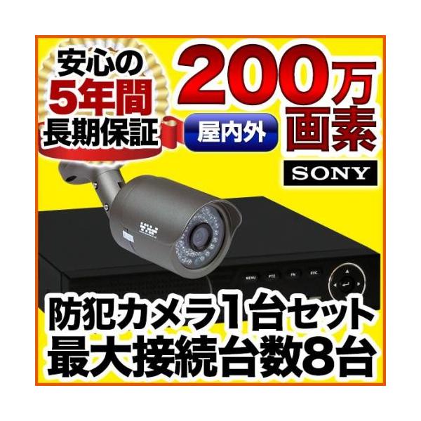防犯カメラ 集音 マイク搭載 200万画素 監視カメラ レコーダーセット 1