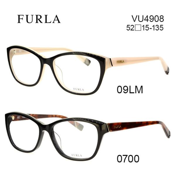 メガネ 度付き レディース フルラ メガネフレーム Furla 4908 ウェリントン 伊達メガネ サイズ 52 国内正規
