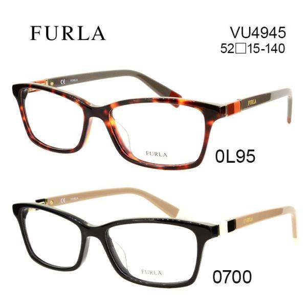 メガネ 度付き レディース フルラ メガネフレーム Furla 4945 ウェリントン 伊達メガネ サイズ 52 国内正規