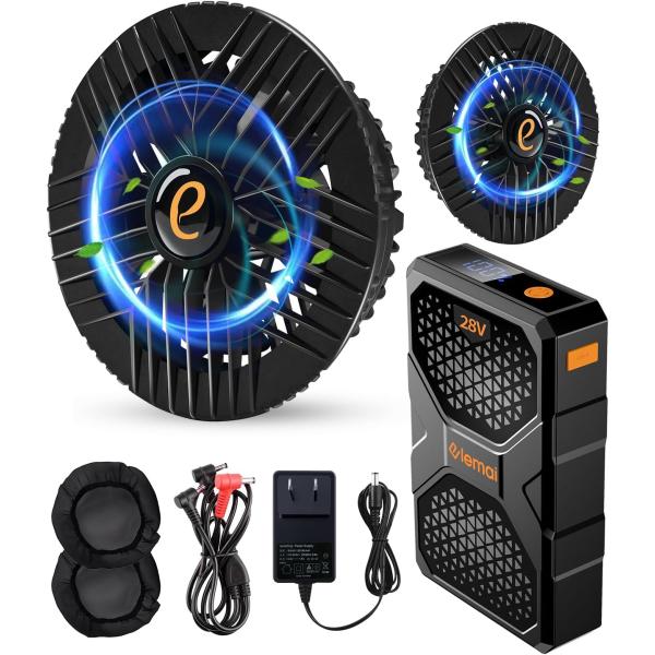 28V空調服用ファンバッテリーフルセット elemai 楽天市場】[elemai] フアン付き作業服対応 30000mAh 業界超高